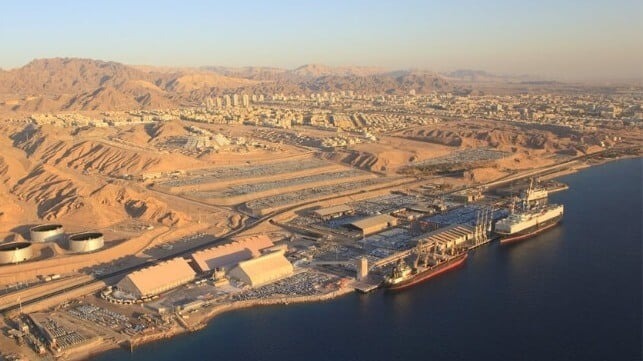 Destroyer américain port d’Eilat amarré dans le sud d’Israël