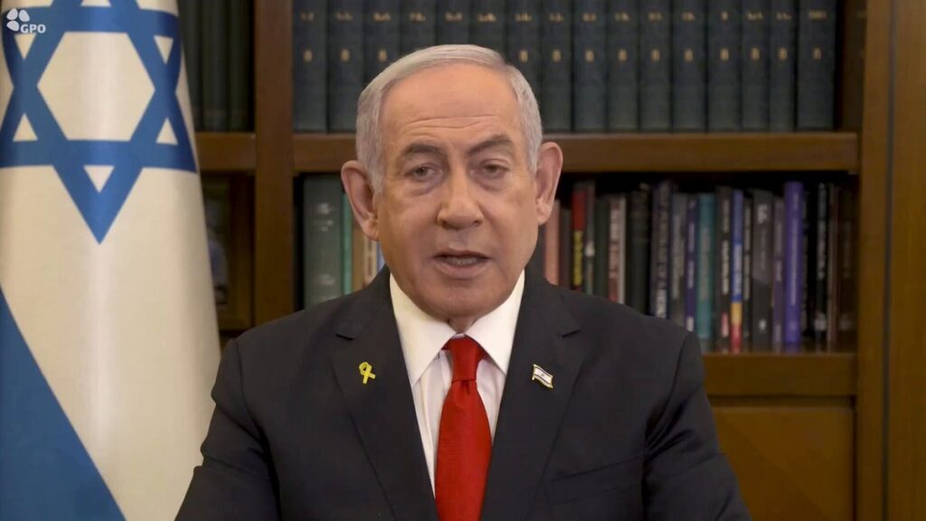Benjamin Netanyahu évoquant la Mort de Khamenei lors d'un communiqué officiel à Jérusalem.