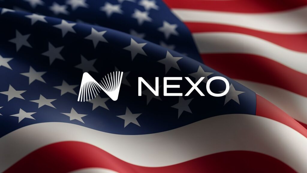 Interface mobile Nexo optimisée selon la Régulation crypto USA en 2026.