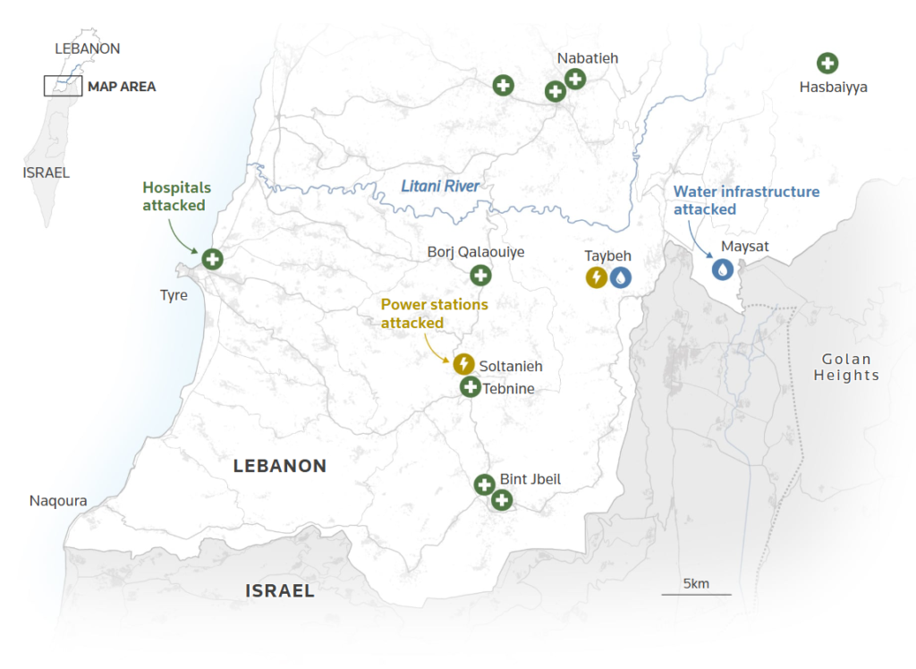 Fumée après une frappe israélienne dans le sud du Liban, zone tampon