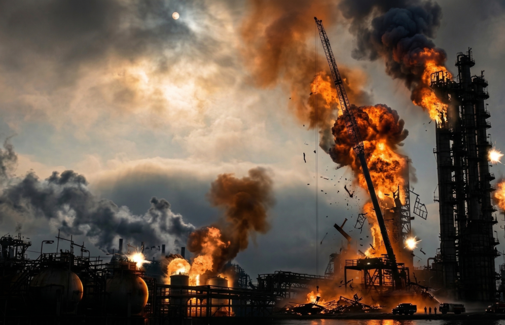 Vue aérienne d’un site pétrochimique sur les sites énergétiques iraniens