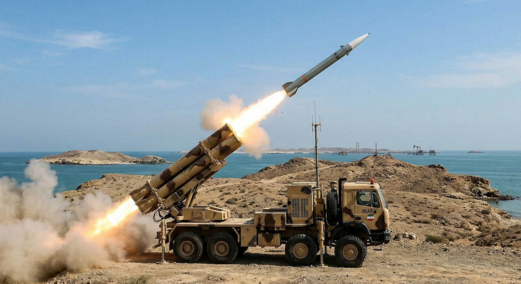 Carte des missiles balistiques iraniens en action