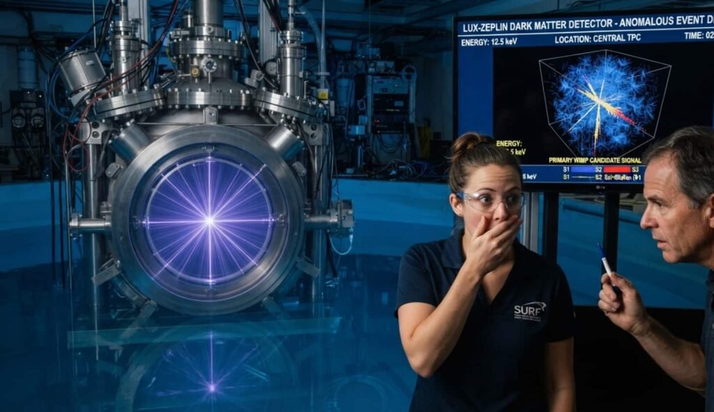 Matière noire : un signal unique capté à 1480 m sous terre relance l'espoir 2 Bâtiment industriel à l'entrée de la mine d'or reconvertie en laboratoire souterrain avec panneau SURF