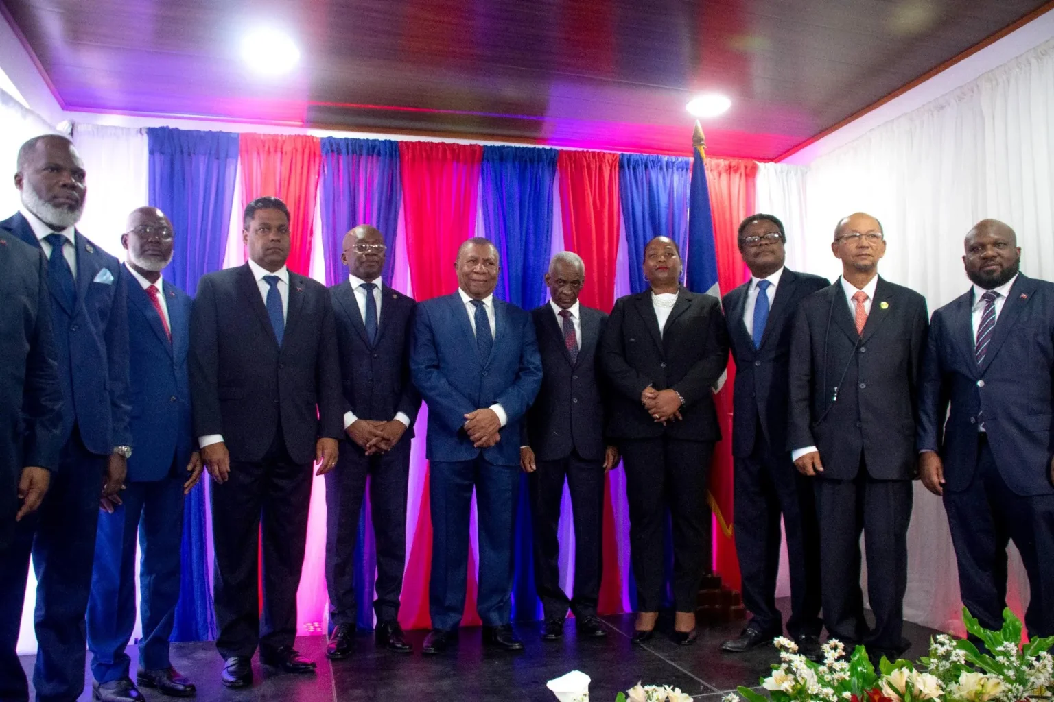 Les membres du conseil présidentiel de transition en Haïti, le 25 avril 2024. ©CLARENS SIFFROY / AFP