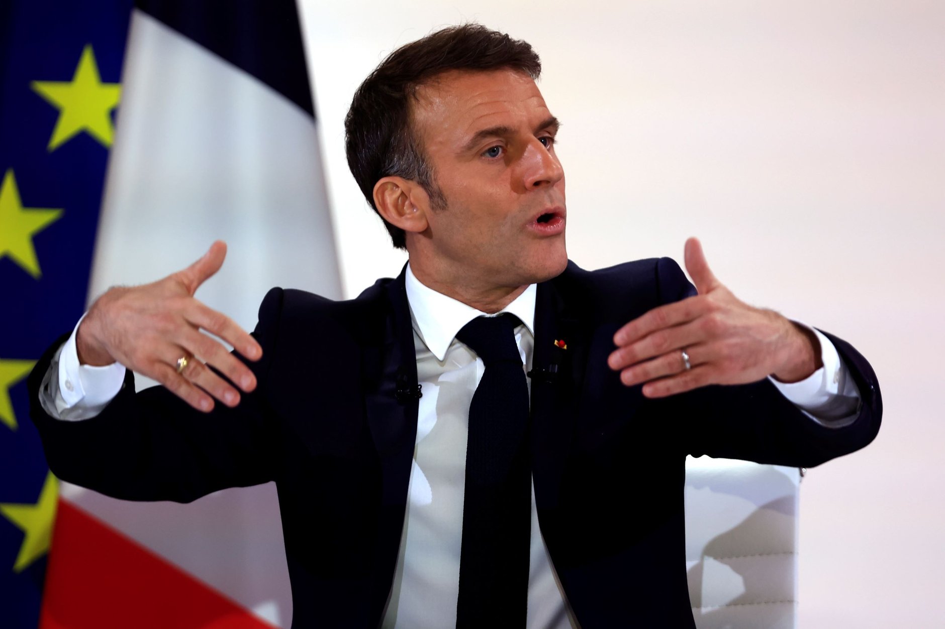 Le président Macron a partagé son opinion quant à la relance d'une Europe industrielle. ©Aurélien Moissard