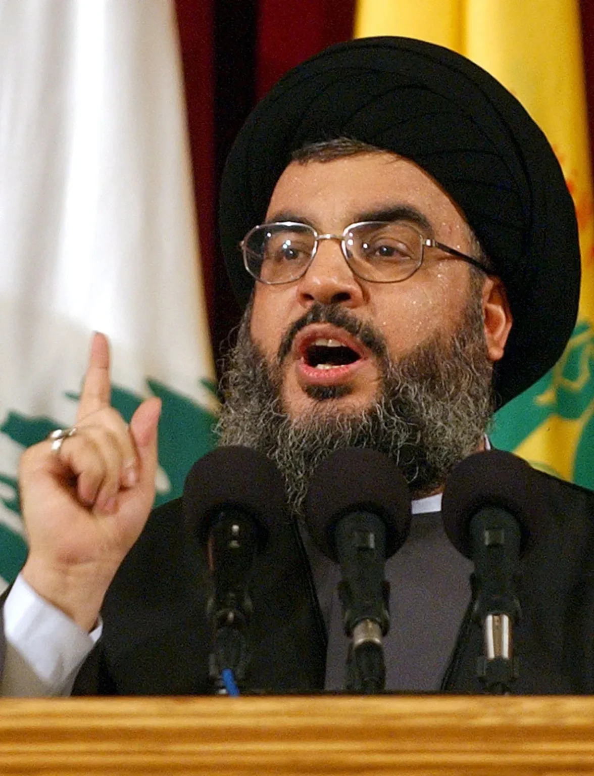Hassan Nasrallah est le leader du Hezbollah, un parti politique islamiste et chiite du Liban.