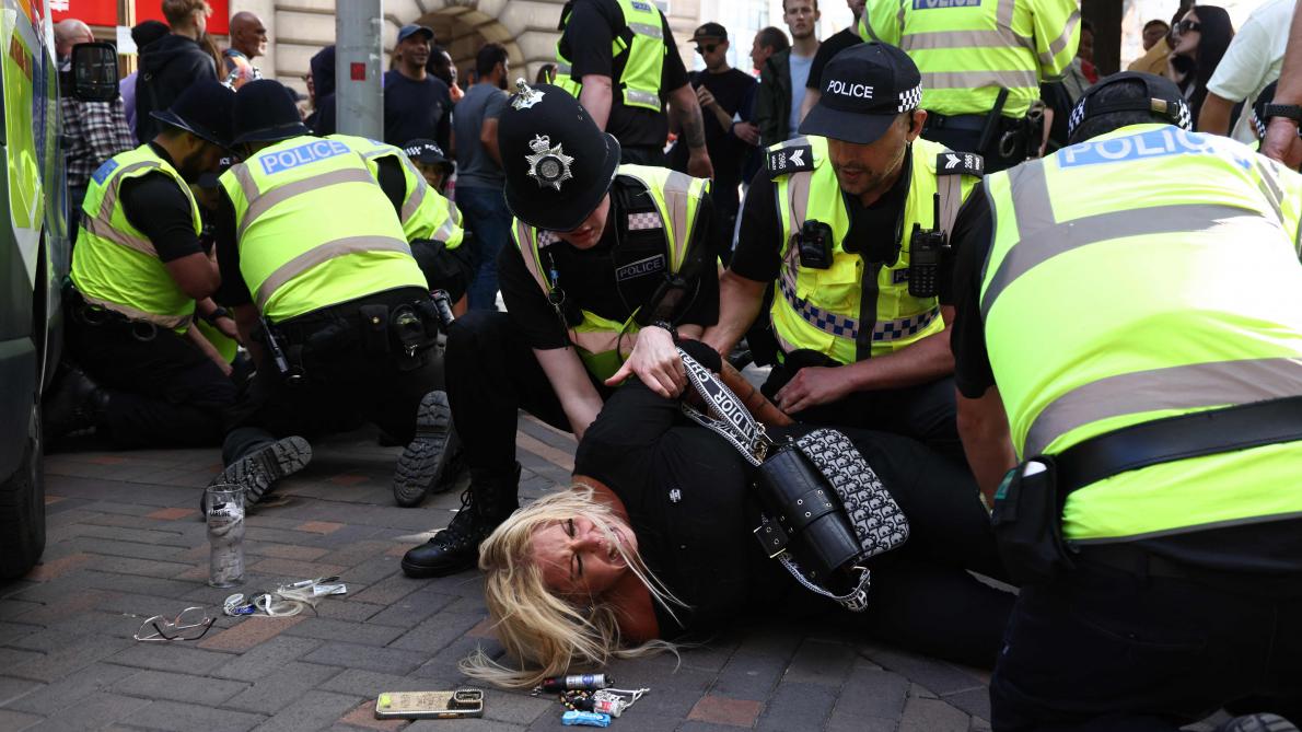 Des manifestations anti-immigration se poursuivent à Nottingham. ©Darren Staples