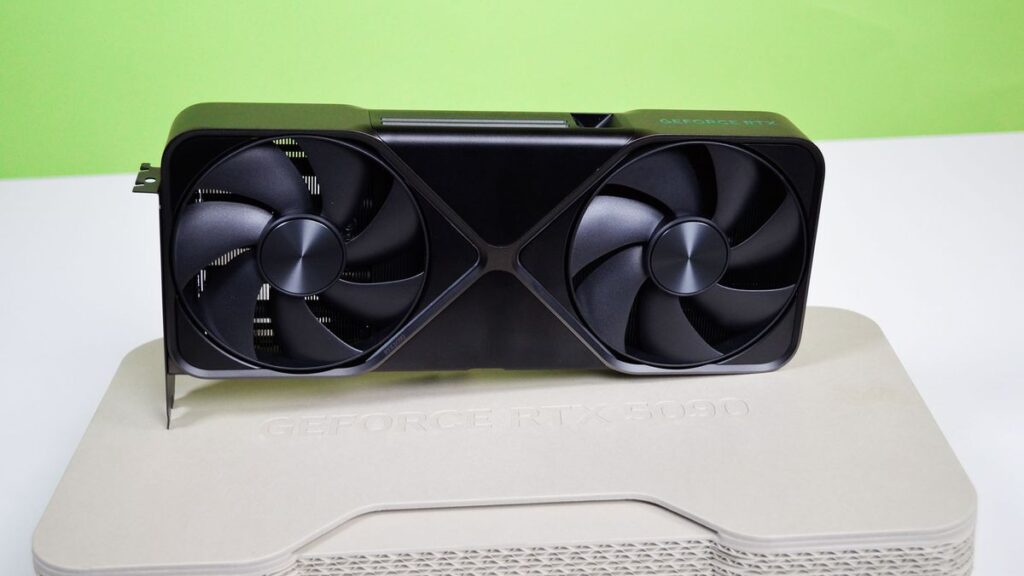 RTX 5090 : Des cartes graphiques axées sur l’IA La carte RTX 5090. ©TechRadar