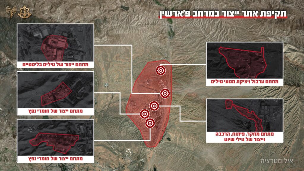Vue aérienne du complexe de Parchin ciblant les Missiles iraniens Installations stratégiques.