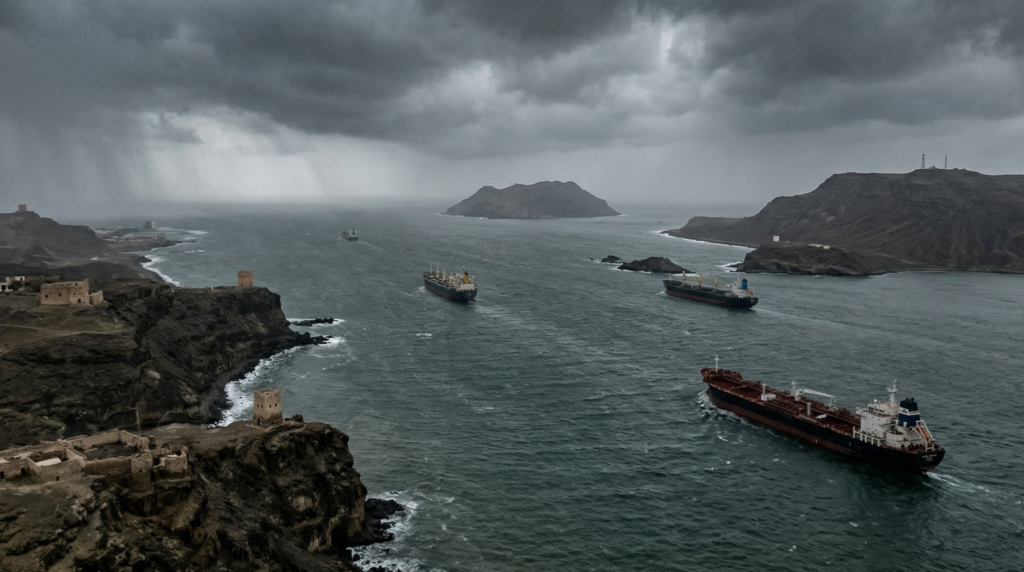 Blocus de la mer Rouge carte du détroit stratégique