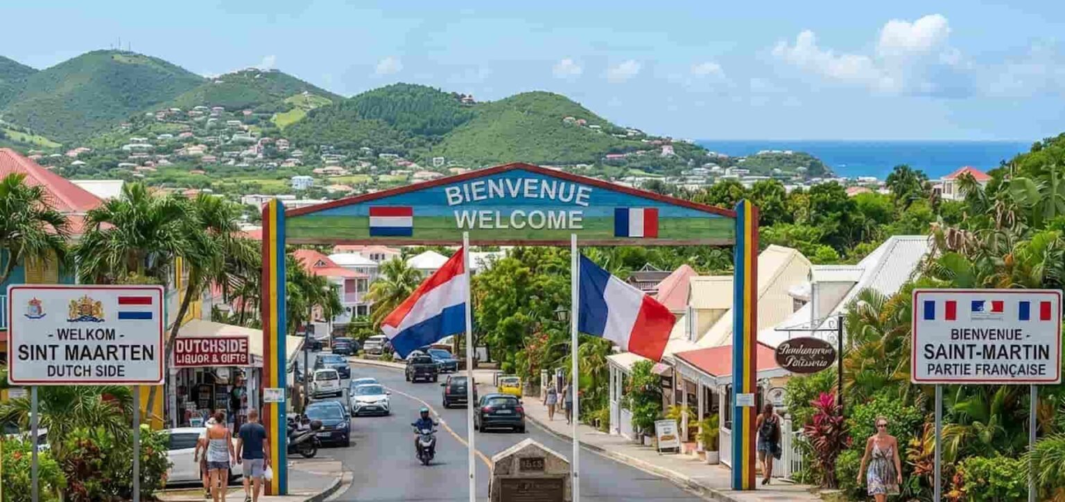 Île Sint-Martin avec ses plages : frontière officielle entre France et Pays-Bas