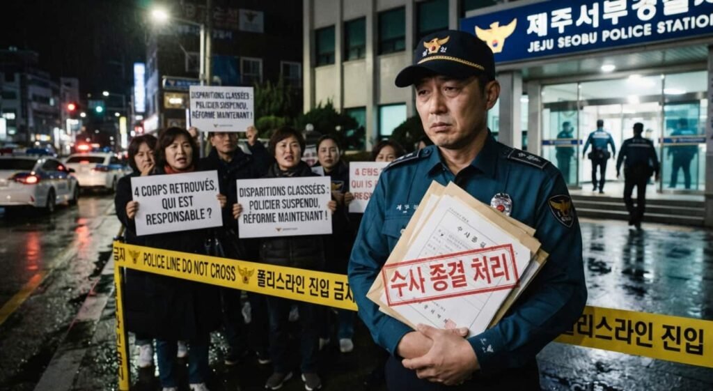 Corée du Sud : quatre corps découverts à Jeju, un policier accusé de falsification FRTETETE