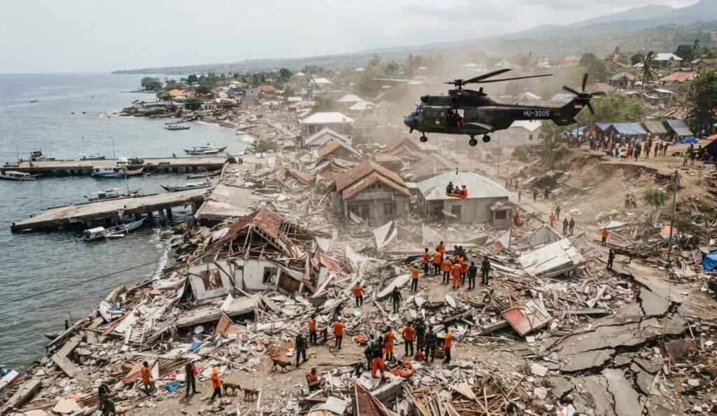 Indonésie : un séisme de magnitude 7,7 fait au moins 38 morts à Florès INDONEIS EARTHQUAKE