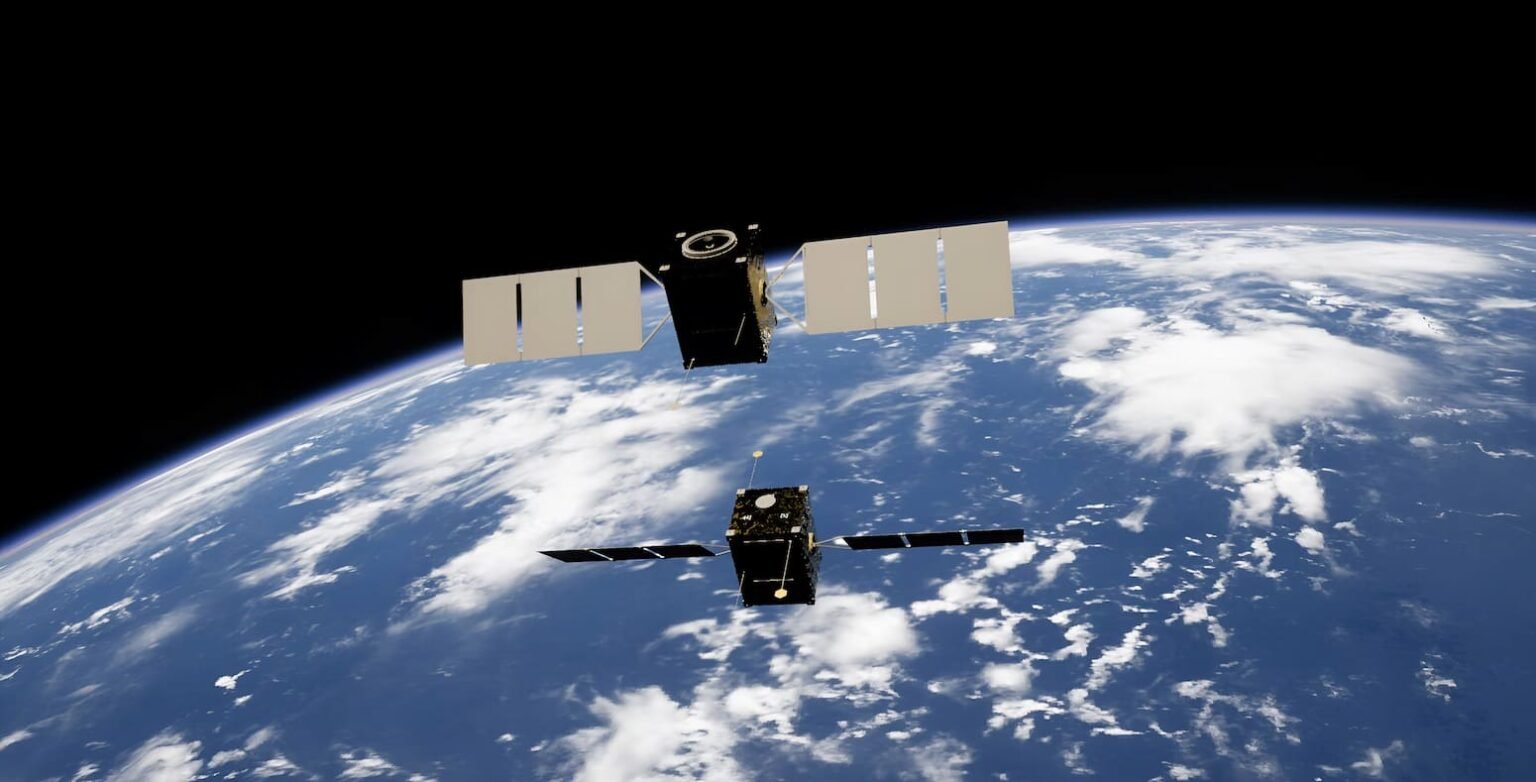 Vue d'artiste montrant la constellation IRIS² de 348 satellites en orbite autour de la Terre