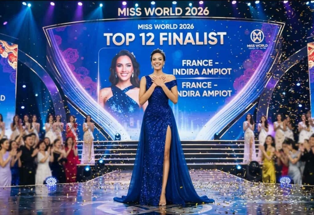 Indira Ampiot quitte Miss Monde avec les honneurs après un Top 12 remarqué Logo TF1 Info avec texte blanc sur fond bleu foncé