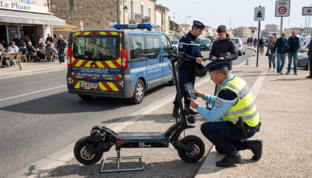 Mèze : une trottinette contrôlée à 55 km/h, quatre engins finissent en fourrière WR WRWR WRW RWRW