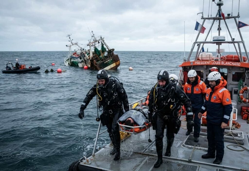 Naufrage du chalutier Maranello en Manche : les corps des deux marins retrouvés Logo du site Orange Actualités, carré orange avec texte blanc orange