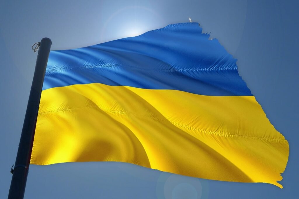 Un drapeau ukrainien.