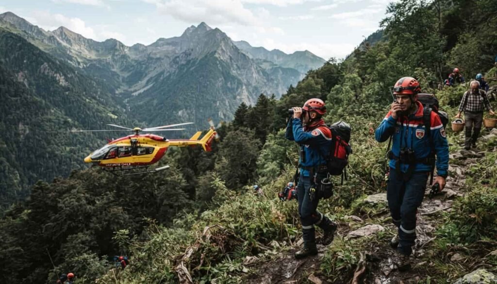 Ariège : un homme de 74 ans disparaît à Sentein lors d’une sortie cèpes avec des amis Vue aérienne d'une forêt dense et vallonnée autour du village de Sentein